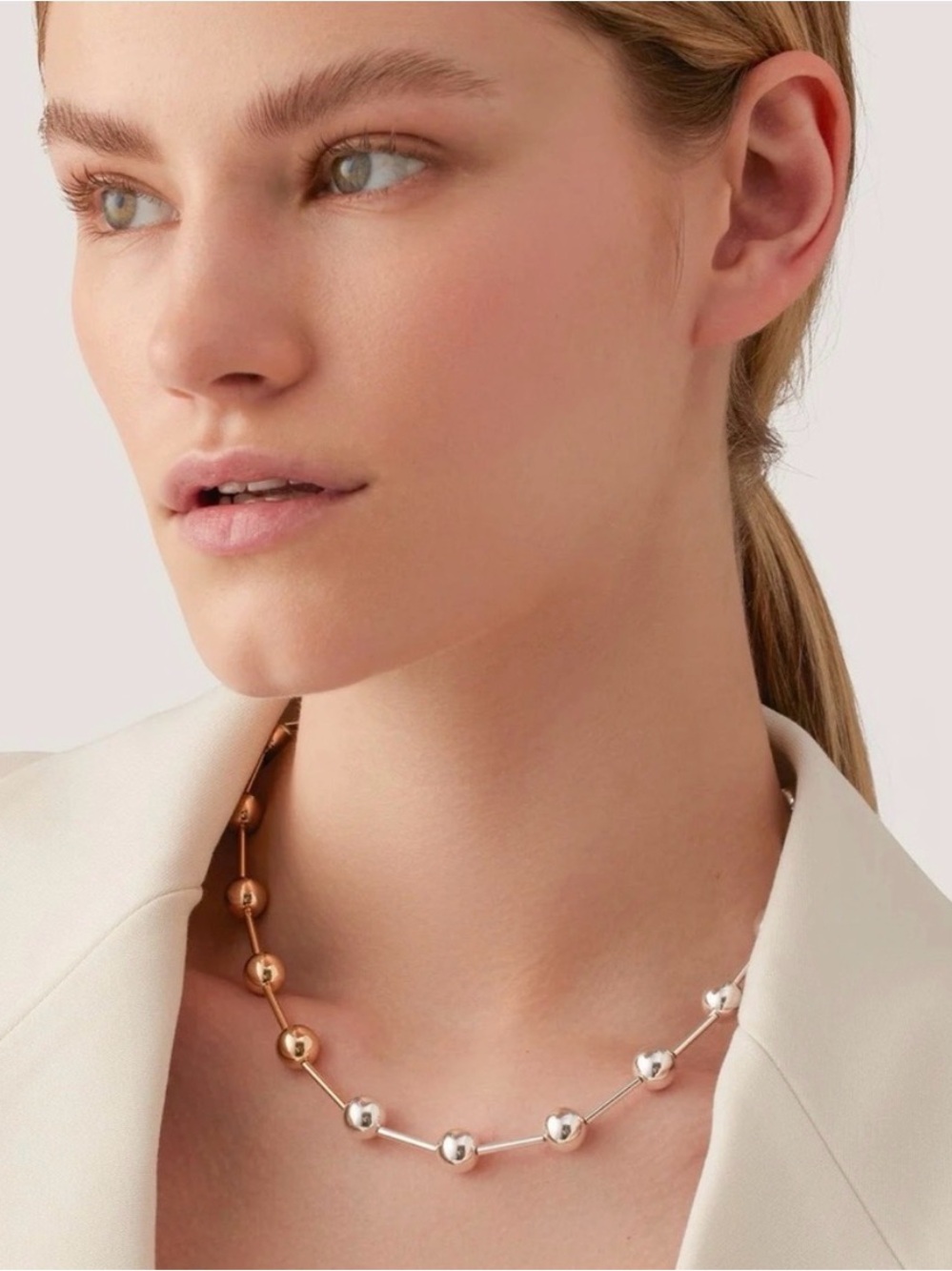 Jenny Bird Celeste Two-Tone Gold and Silver Bead Necklace